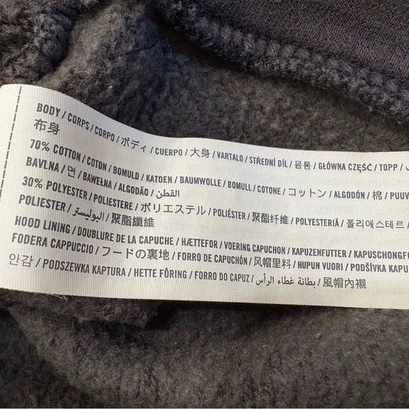 Hollister Bold Print Logo Graphic Hoodie Sweatshirt Black Camo Mens Size M - Picture 9 of 10